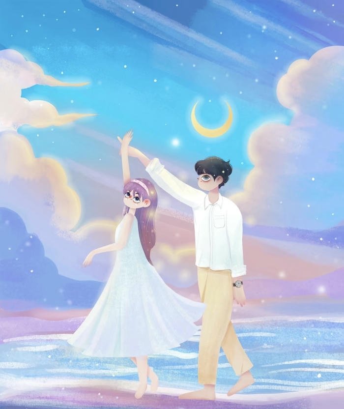 hình ảnh anime đôi lãng mạn dưới mưa