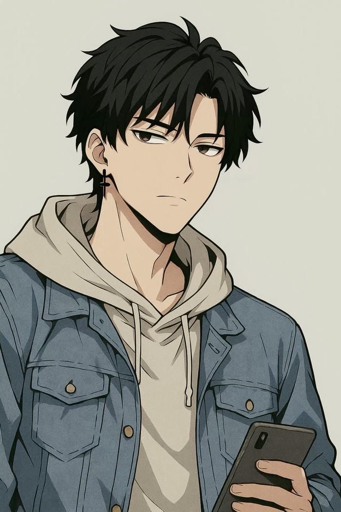 hình ảnh anime nam lạnh lùng ngầu trong khung cảnh thành phố