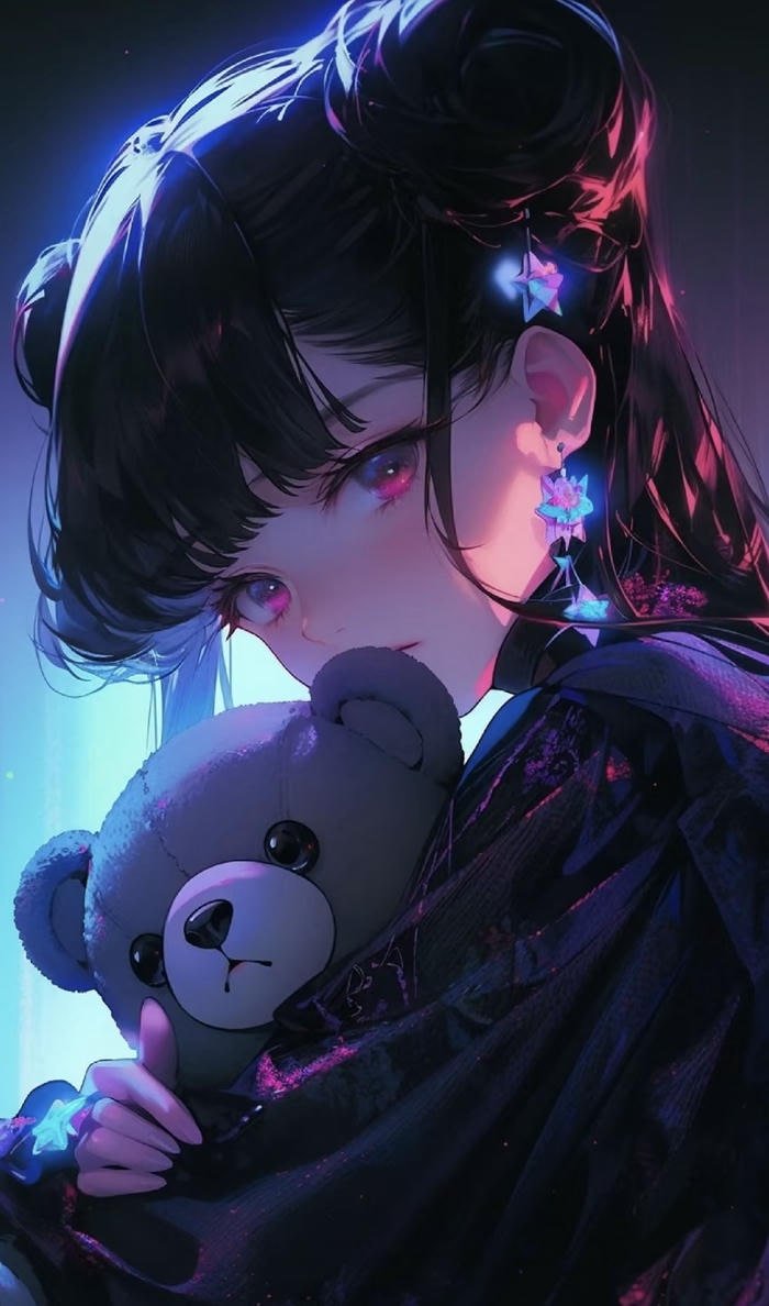 hình ảnh anime neon ánh sáng đẹp