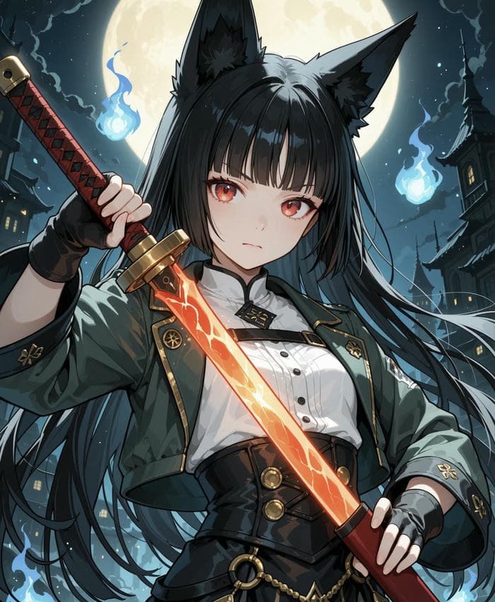 hình ảnh anime nữ kiếm sĩ lạnh lùng chuẩn võ đạo