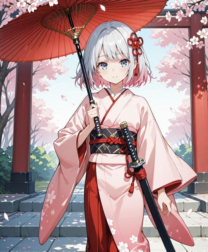 hình ảnh anime nữ kiếm sĩ lạnh lùng đẹp huyền bí