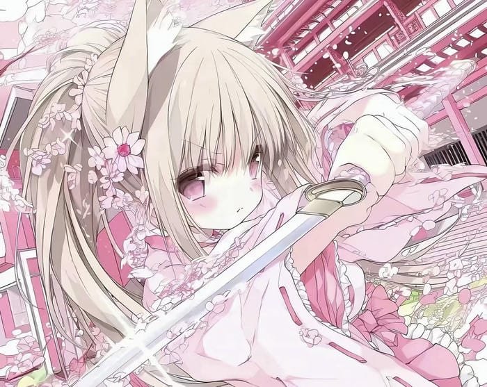 hình ảnh anime nữ kiếm sĩ lạnh lùng đẹp sắc nét