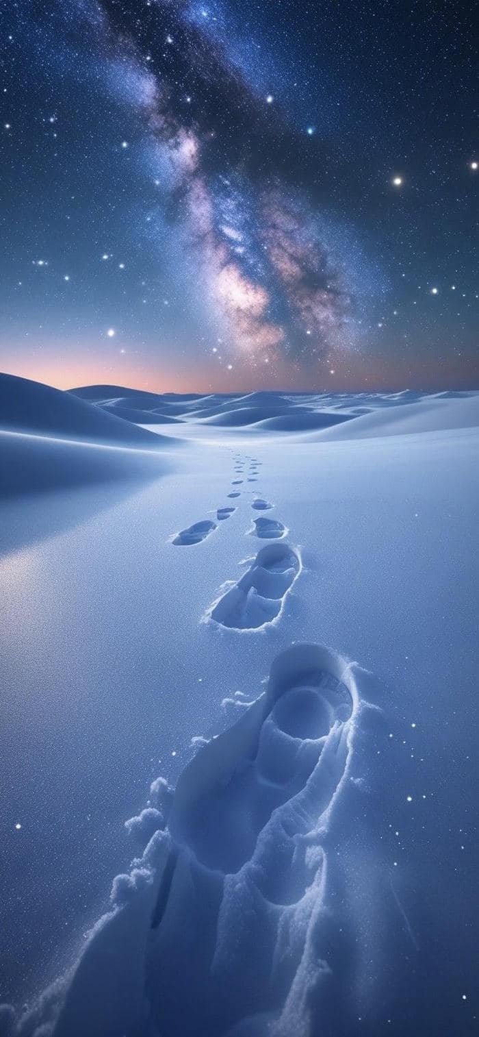 hình ảnh nền đồi tuyết trắng in dấu chân
