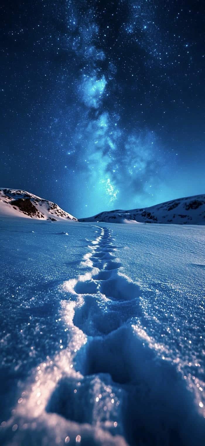 hình ảnh nền đồi tuyết trắng mờ ảo xa