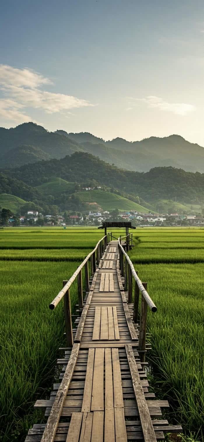 hình ảnh nền phong cảnh đồng quê bầu trời sáng