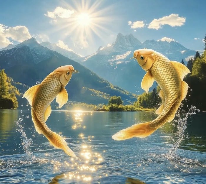 hình ảnh phong thuỷ cá chép vượt vũ môn nghị lực