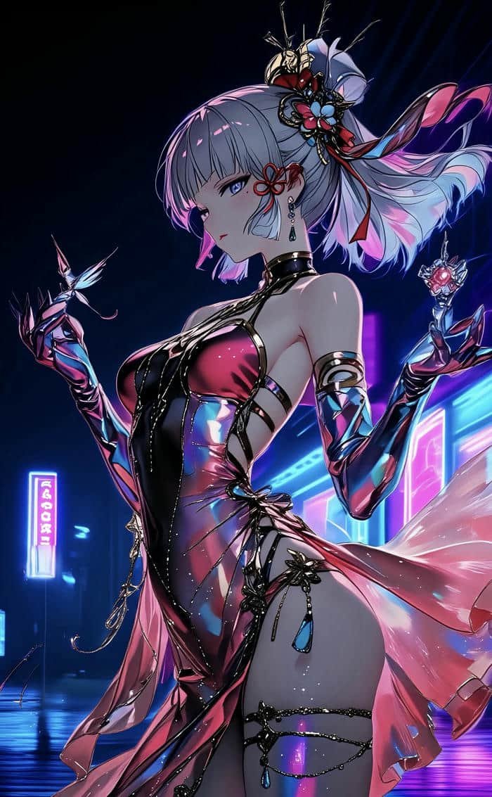 hình anime ánh sáng neon cuốn hút