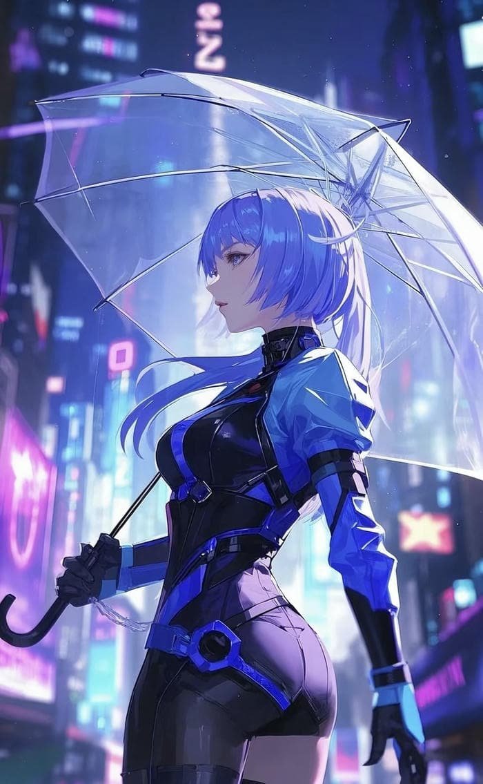 hình anime ánh sáng neon đơn giản đẹp