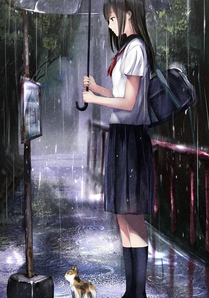 hình anime buồn trầm mặc