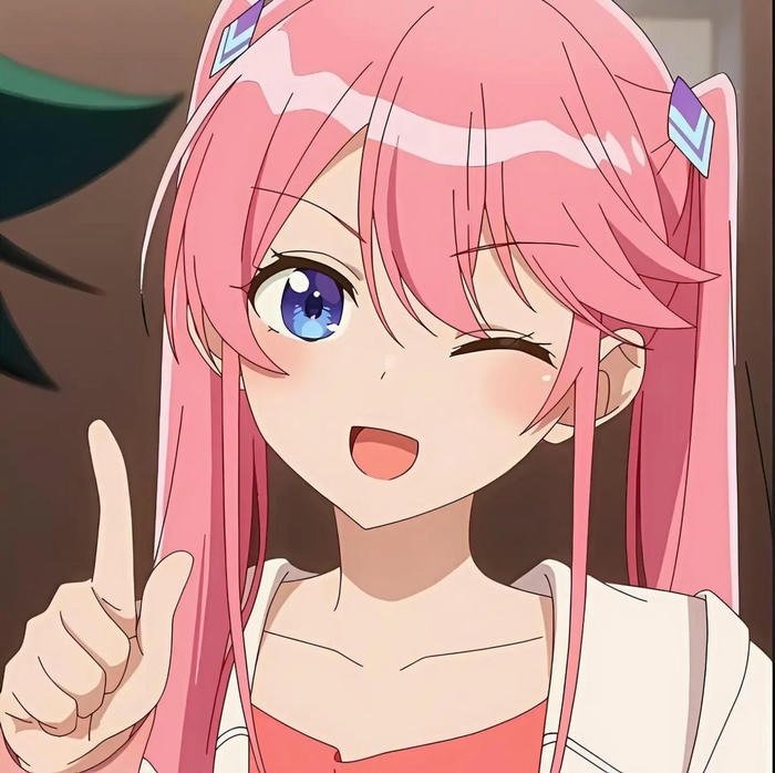 hình anime cô gái tóc hồng mang đường nét nhân vật tinh tế