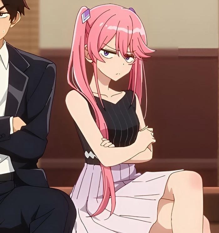 hình anime cô gái tóc hồng trong bức tranh anime phong cách thanh thoát