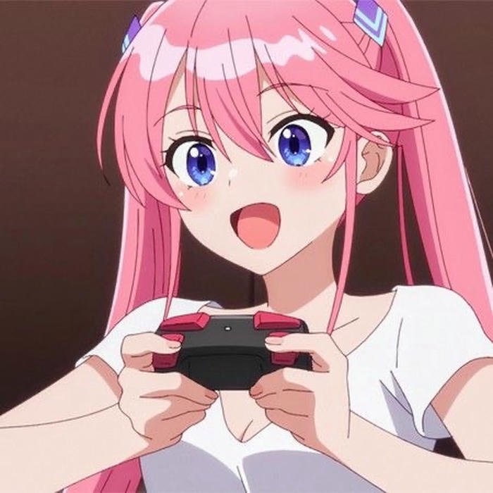 hình anime cô gái tóc hồng trong một bức ảnh anime cân bằng