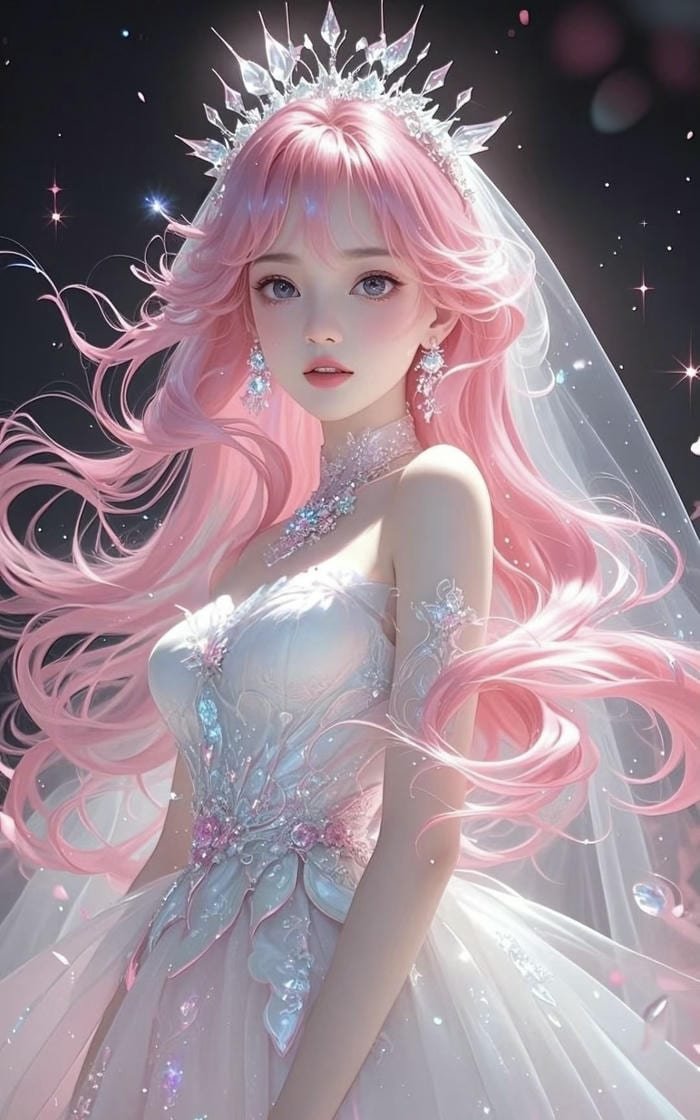 hình anime cô gái tóc hồng với tạo hình nhân vật dễ nhận biết