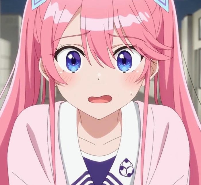 hình anime cô gái tóc hồng xuất hiện cùng gam màu nữ tính nhẹ nhàng