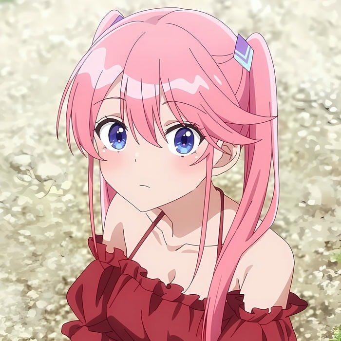 hình anime cô gái tóc hồng xuất hiện trong ảnh anime gam màu tươi