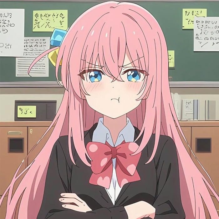 hình anime cô gái tóc hồng xuất hiện trong loạt ảnh anime mềm mại