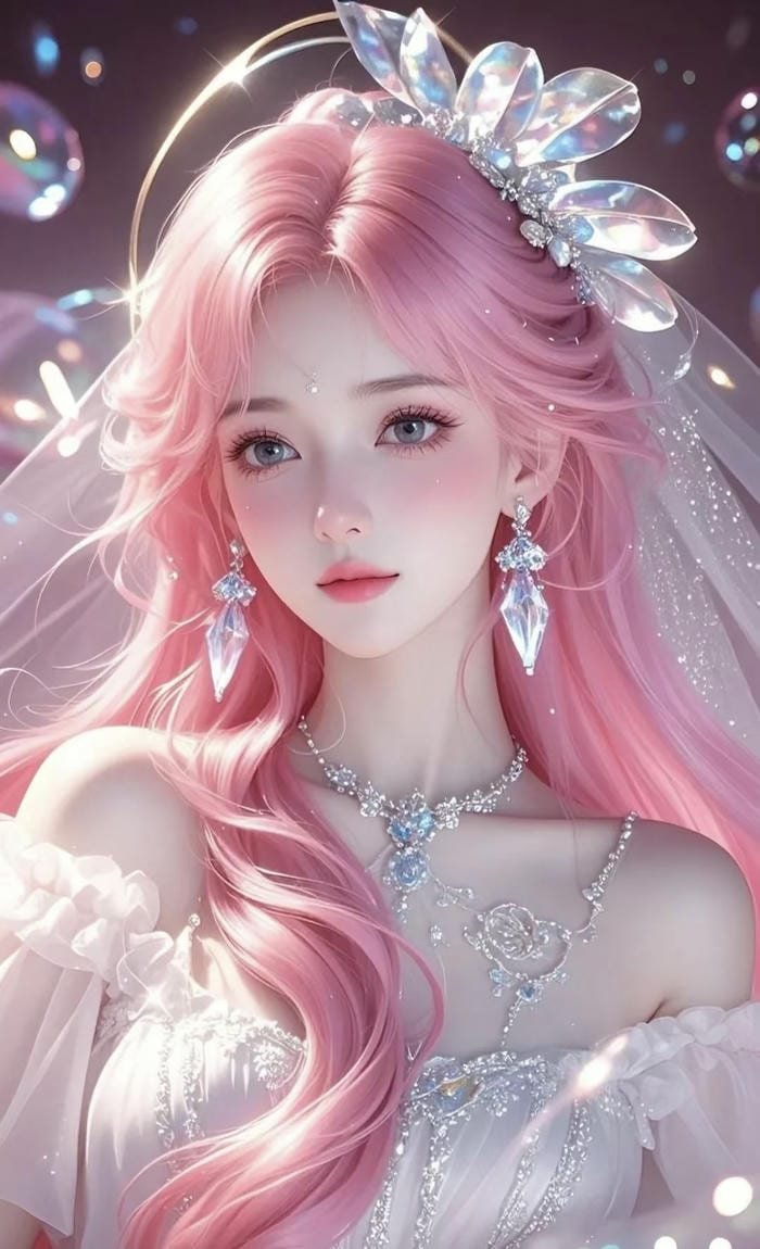 hình anime cô gái tóc hồng xuất hiện trong phong cách hoạt hình hiện đại