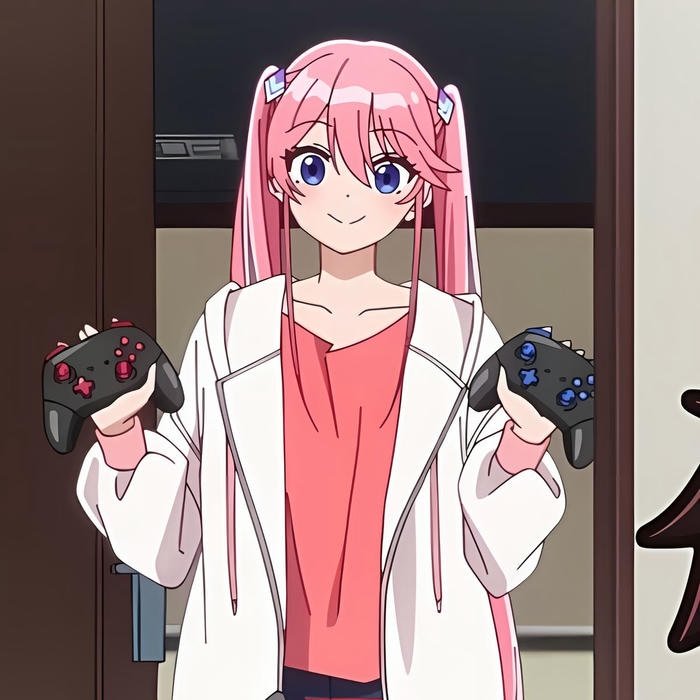 hình anime cô gái tóc hồng xuất hiện trong tranh anime phong thái nhẹ