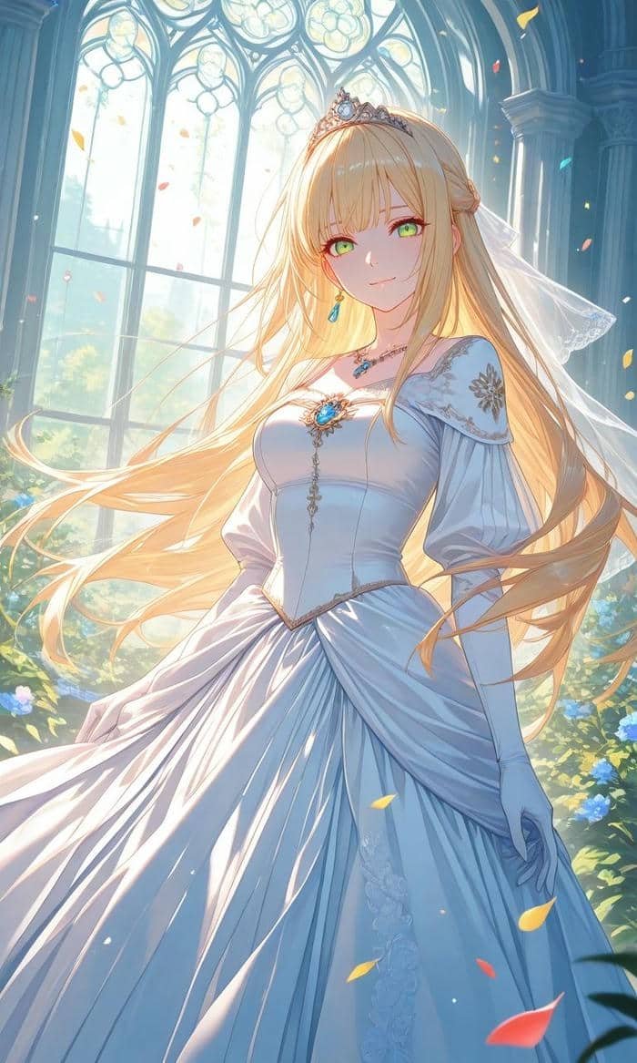 hình anime công chúa cổ tích mang phong cách hoàng gia