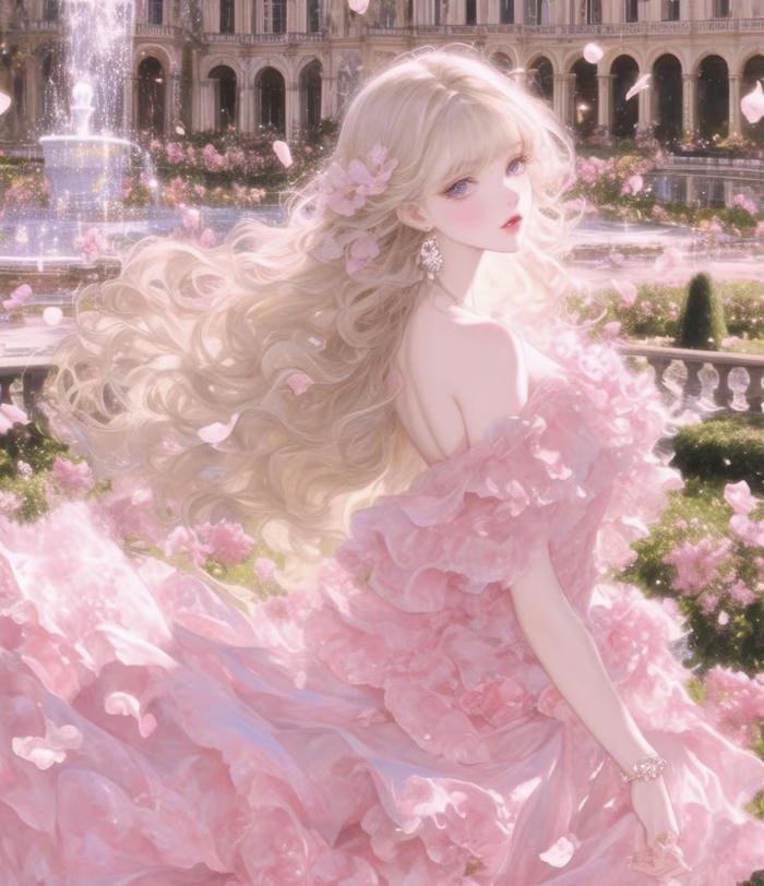 hình anime công chúa cổ tích mang phong thái dịu dàng