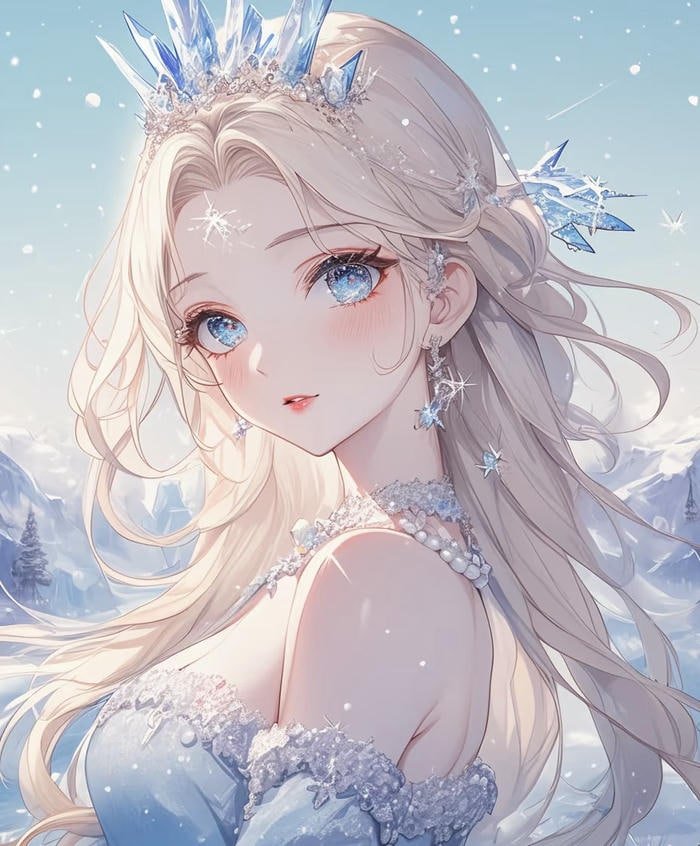 hình anime công chúa cổ tích sở hữu ánh mắt dịu hiền