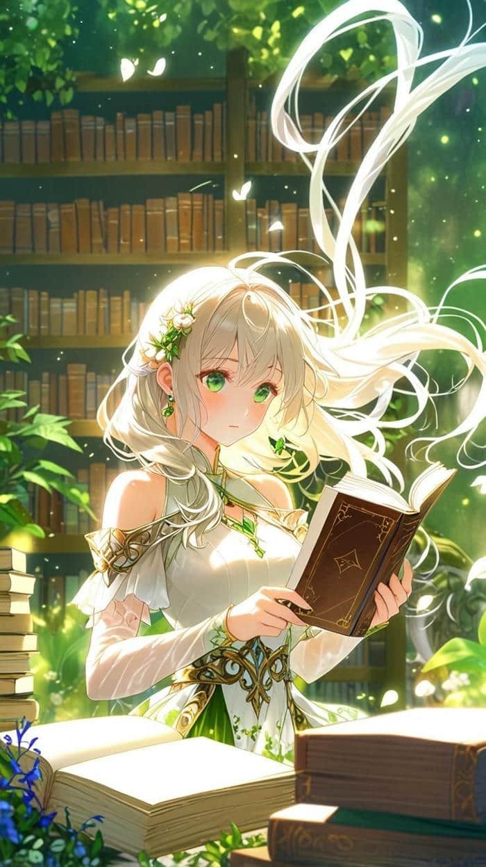 hình anime công chúa cổ tích trong bầu không khí cổ tích