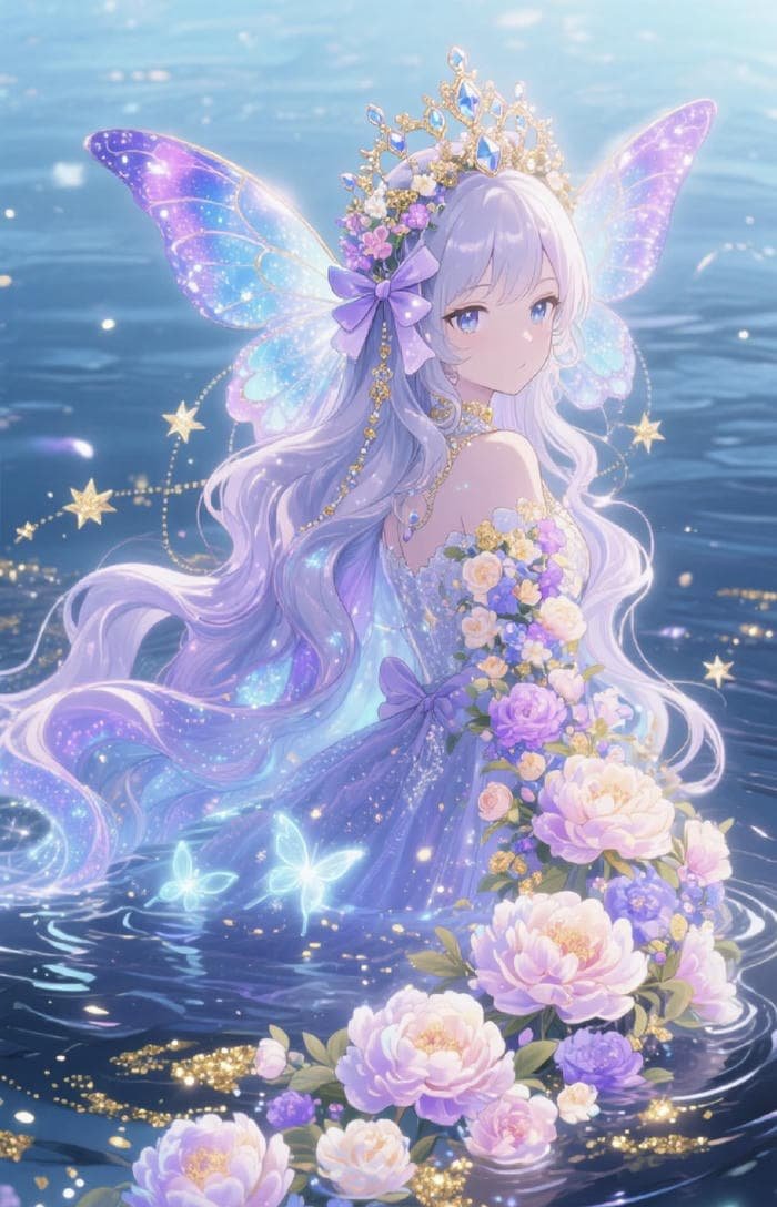 hình anime công chúa cổ tích trong khung hình lung linh