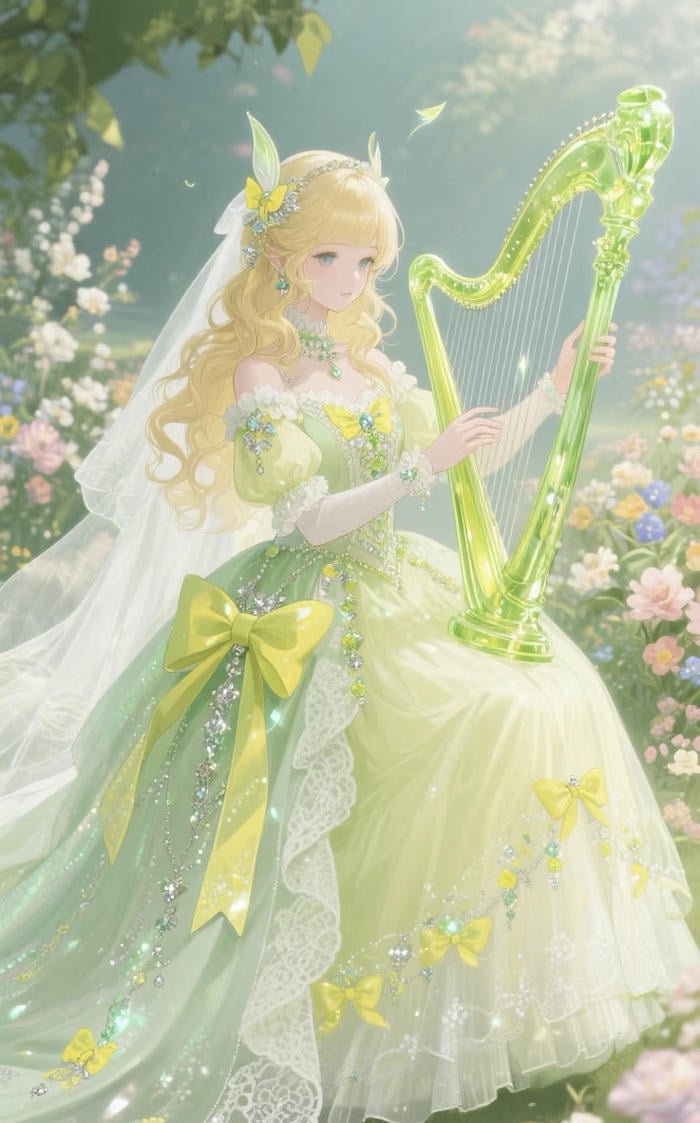 hình anime công chúa cổ tích trong rừng hoa