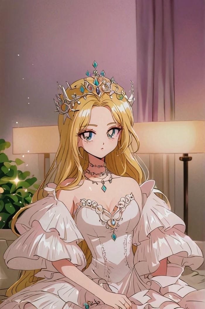 hình anime công chúa cổ tích với phong thái sang trọng
