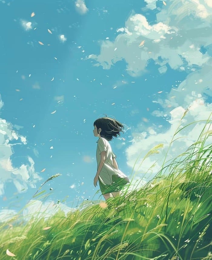 hình anime dáng đứng cô đơn trơ trọi