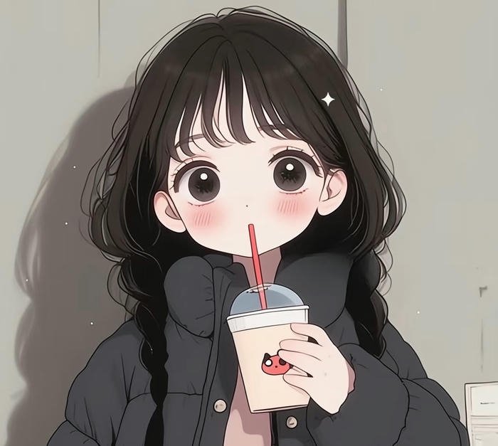 hình anime girl tóc đen dịu dàng đôi mắt long lanh