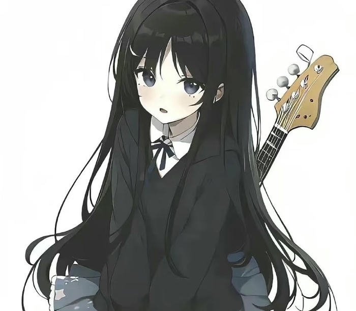 hình anime girl tóc đen dịu dàng phong cách giản dị