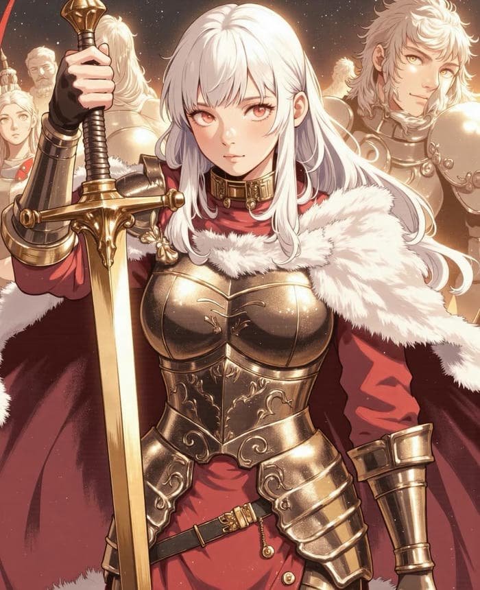 hình anime hiệp sĩ ánh sáng nữ đẹp