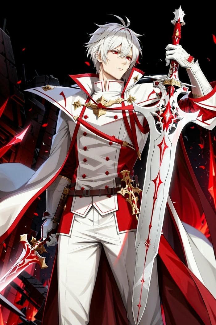 hình anime hiệp sĩ ánh sáng trong bộ giáp lộng lẫy