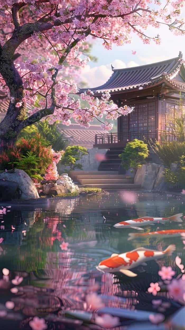 hình anime hoa anh đào mềm mại