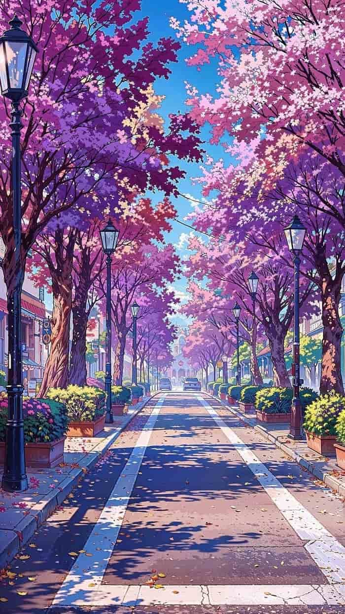 hình anime hoa anh đào nhẹ nhàng