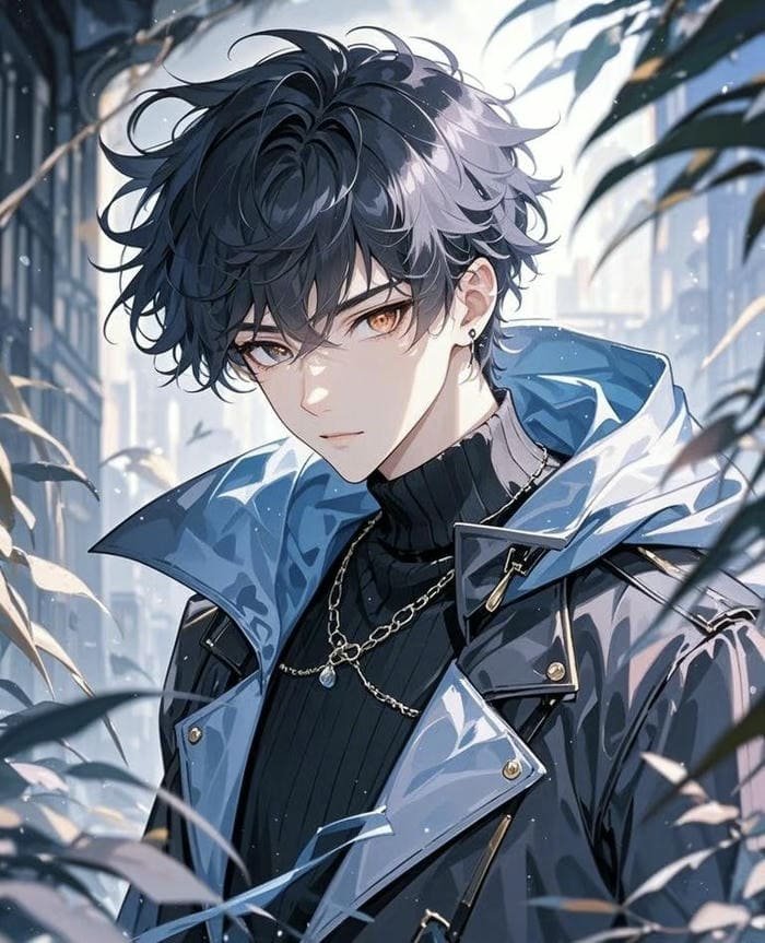 hình anime nam lạnh lùng ngầu đứng trong khung cảnh tối