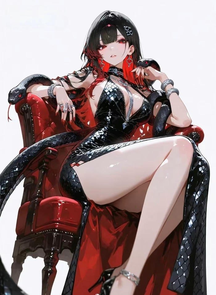 hình anime nữ hoàng quyền lực ánh mắt sắc lạnh