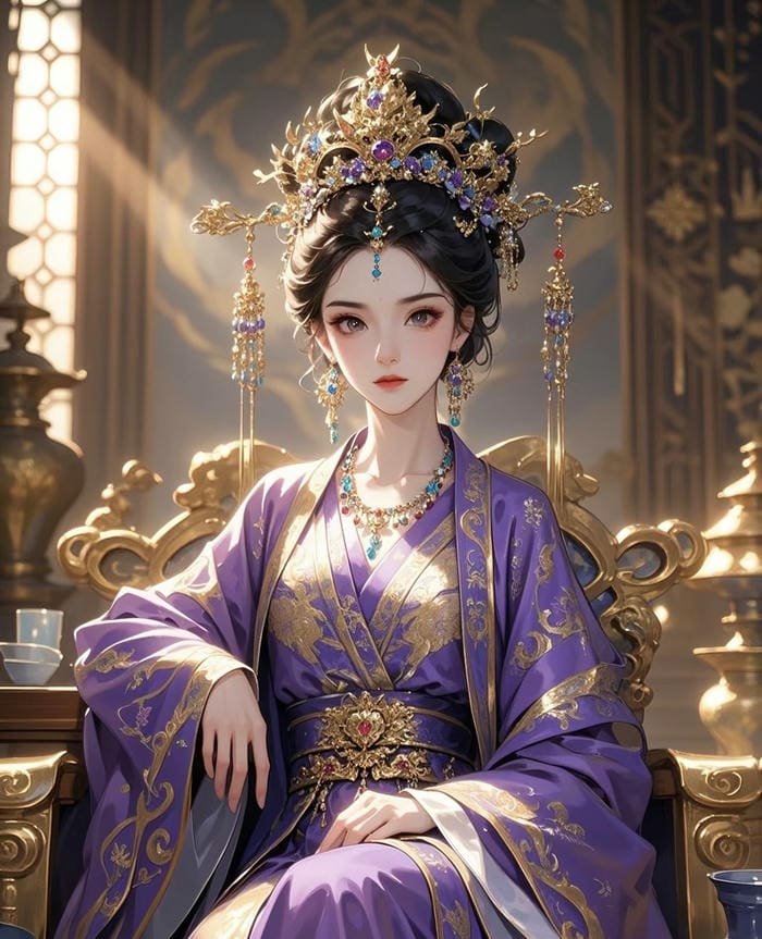 hình anime nữ hoàng quyền lực mang vẻ đẹp quý phái