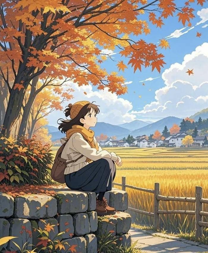 hình anime phong cách cổ tích tĩnh lặng