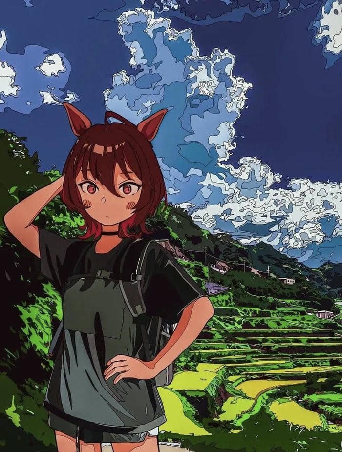 hình anime phong cách lạnh màu xanh