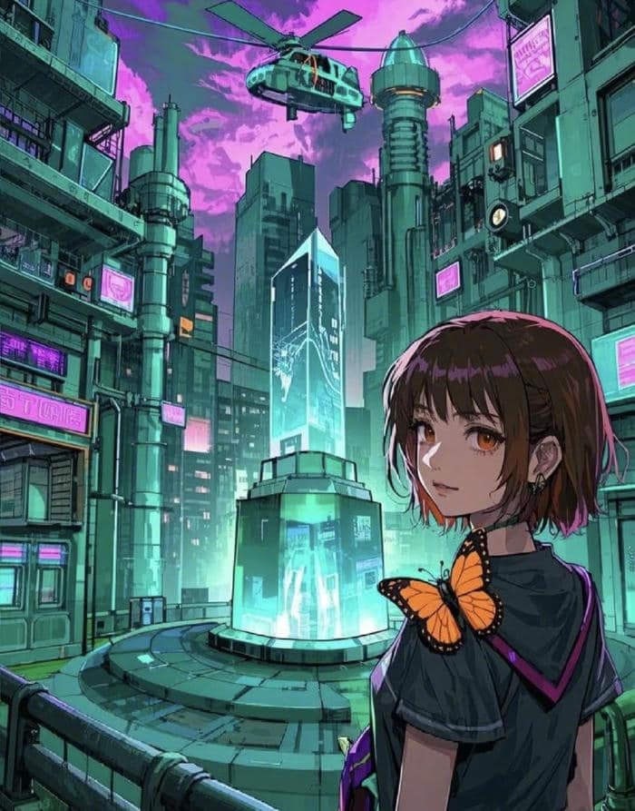 hình anime phong cách tương lai độc đáo