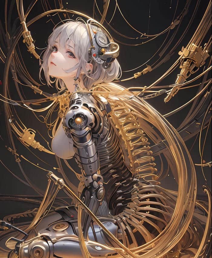 hình anime phong cách tương lai sáng bóng