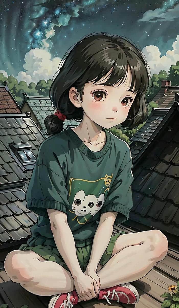 hình anime thần thái buồn bã