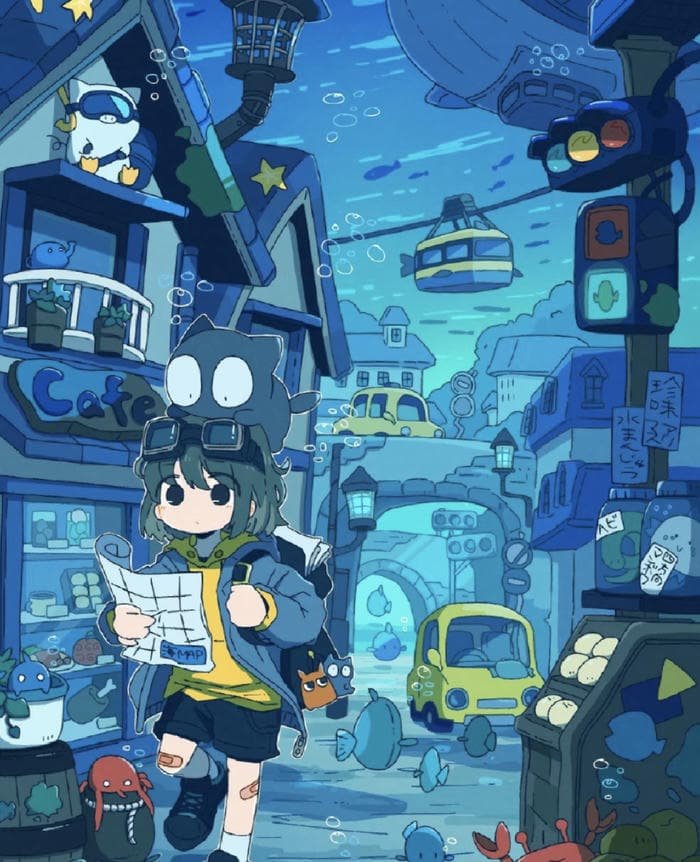 hình anime tông màu trầm buồn