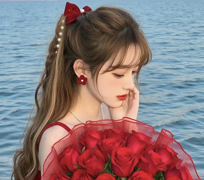 hình avatar đỏ nhẹ nhàng đơn giản