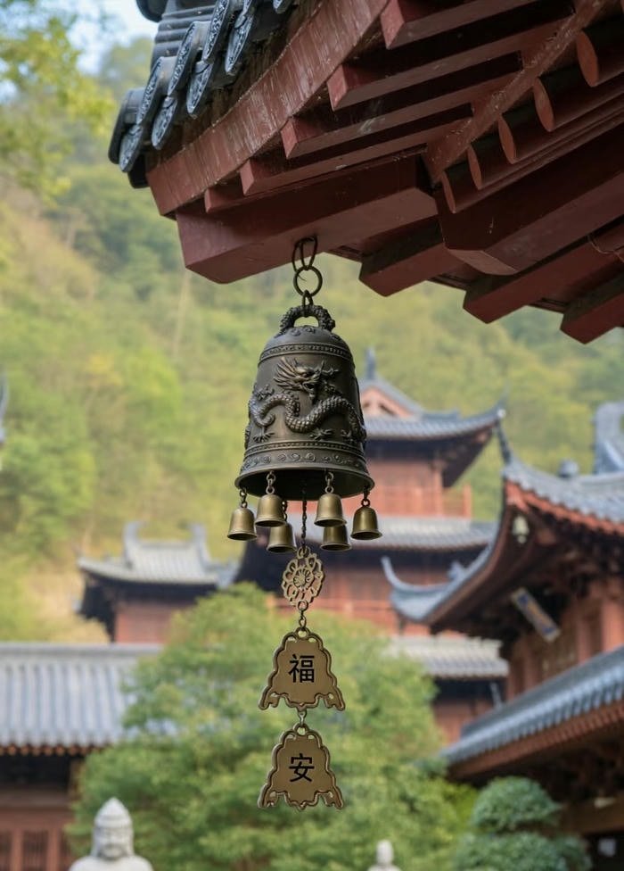 hình chuông đồng cổ phong thuỷ đơn giản