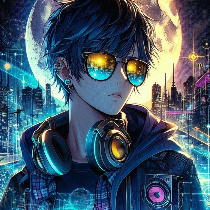 hình cyberpunk profile ấn tượng