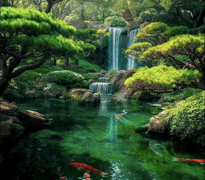 hình hồ nước cân bằng năng lượng