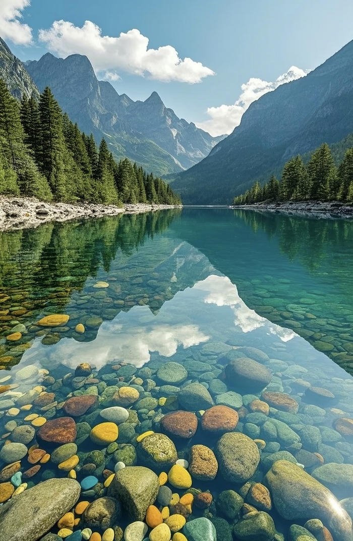 hình hồ nước hòa hợp